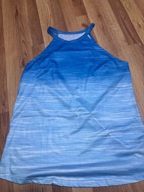 Blue Ombre High Neck Tank Top